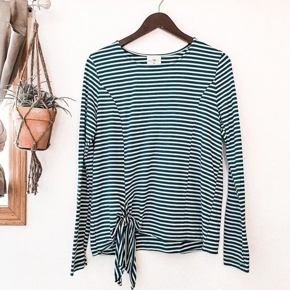Anthropologie T.la Stripe Side Tie Long Sleeve - Picture 1 of 3